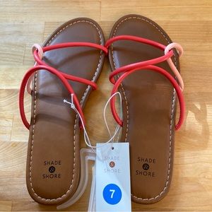 Women's Pink Skinny Strap Flip Flop Sandals - Shade & Shore™ Pink Sz 7 shoes NWT